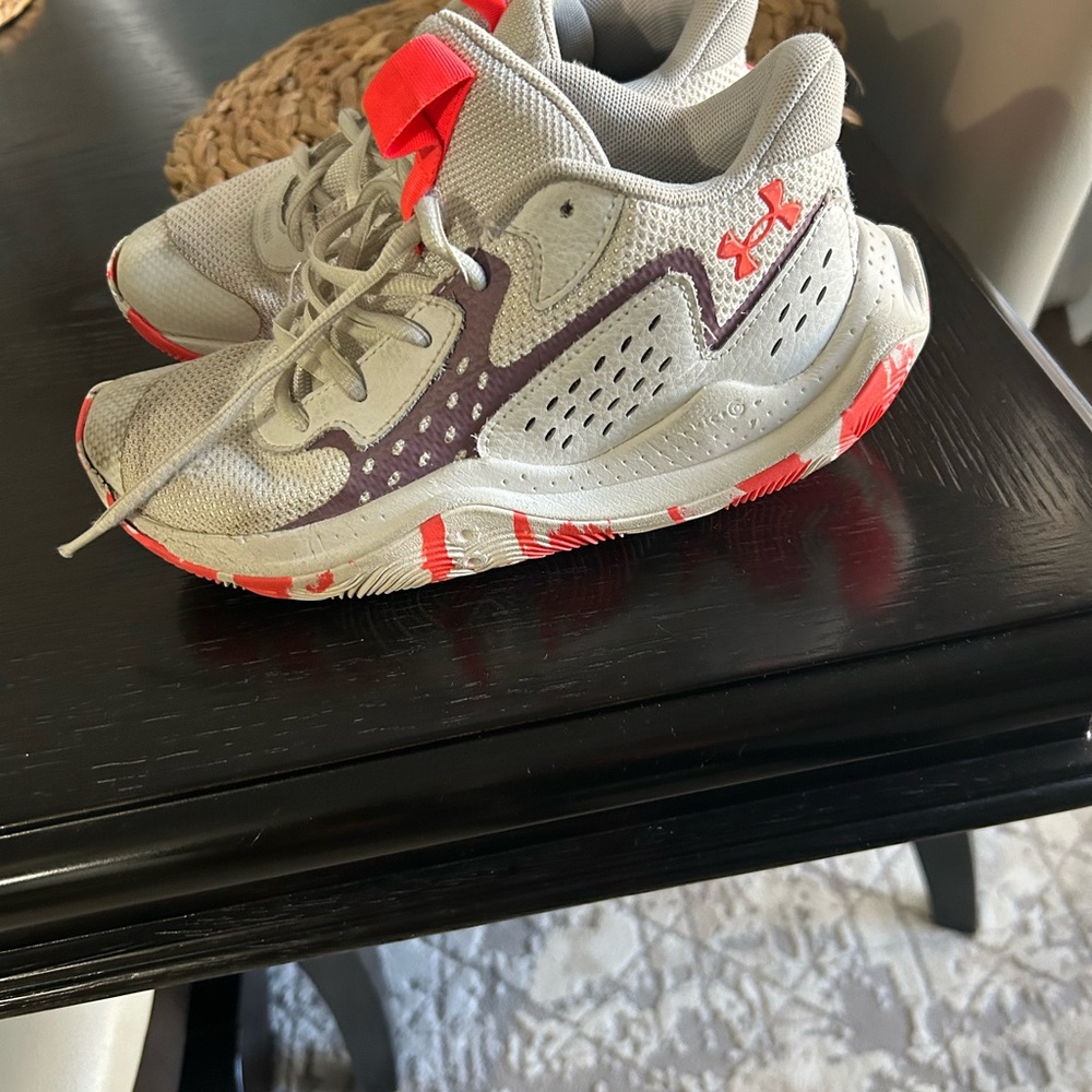 Under Armour Kids' Gray and Red Sneakers